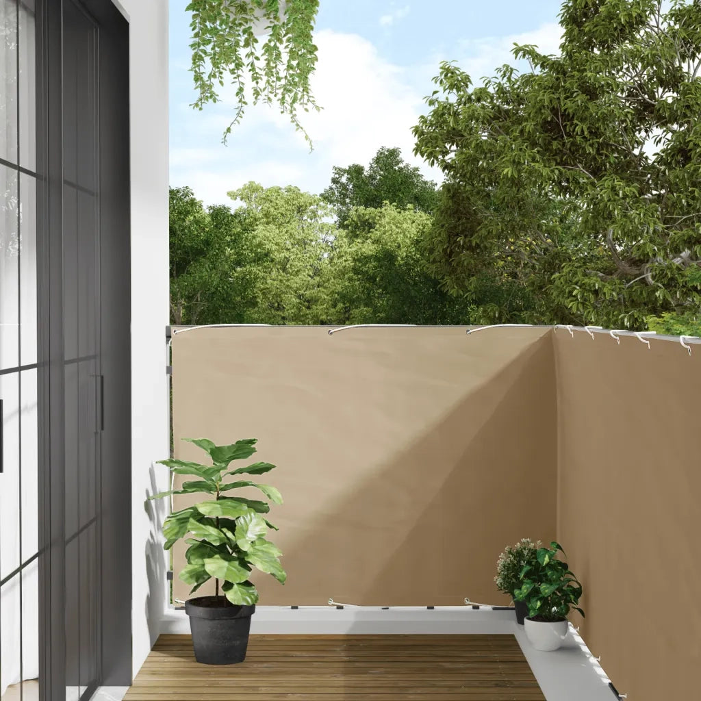 Paravento Balcone Beige 120x400 cm Tessuto Oxford 134945