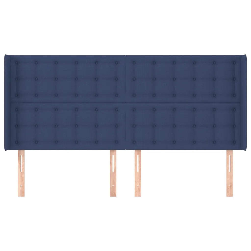 Testiera ad Orecchio Blu 183x16x118/128 cm in Tessuto