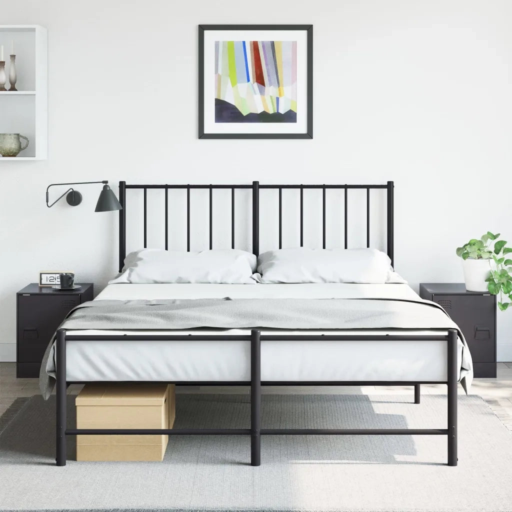 Comodini 2 pz-Set di 2 Tavolino da notte Neri 34,5x39x44 cm in Acciaio 911636