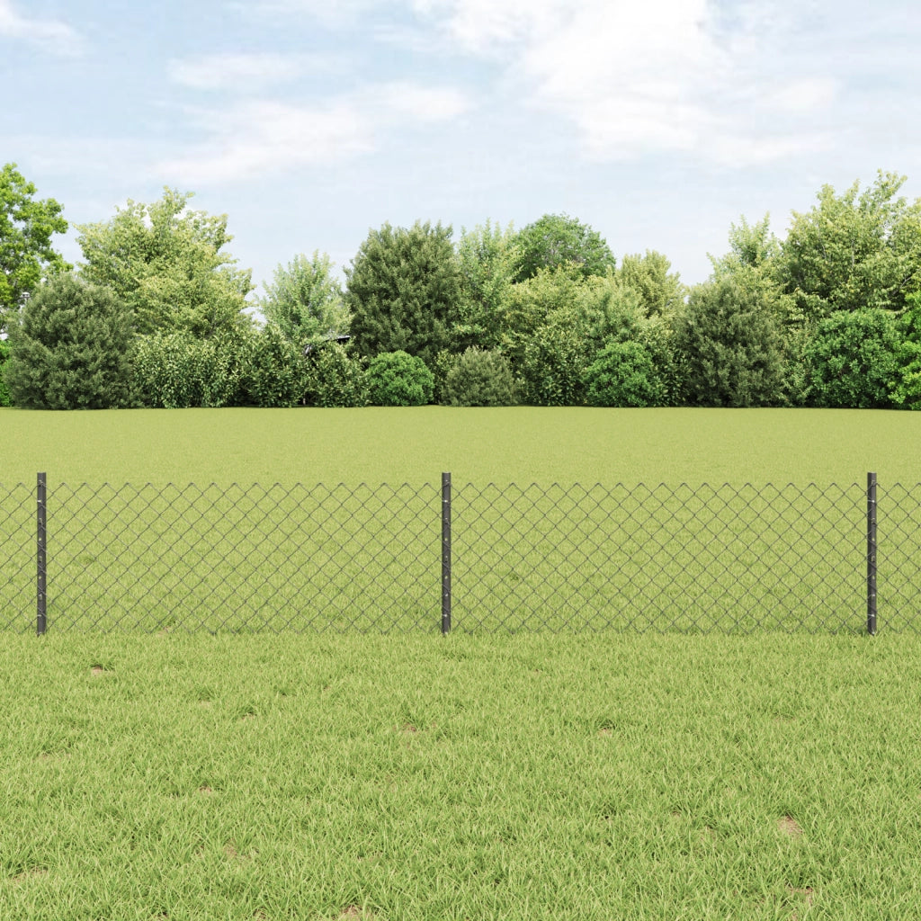 Recinzione a Maglie con 10 Post U Grigi 0.4x10 m in Acciaio