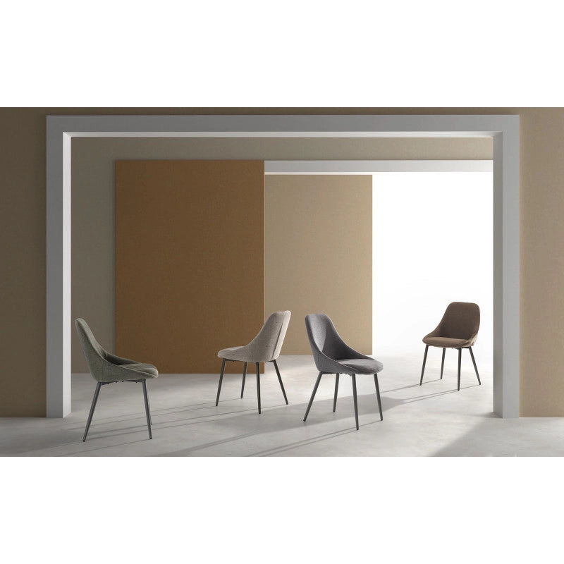 Sedia in tessuto easy-clean Gambe in metallo verniciato Kira 51cm X 59cm H 85cm Stones
