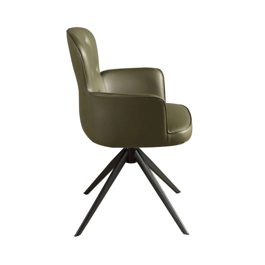 Sedia girevole in similpelle verde scuro
