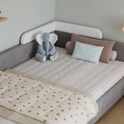 letto imbottito velluto grigio 90x200 cm