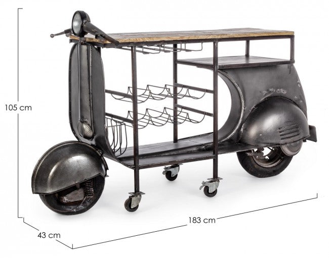 Consolle Bar 183x43x105h cm Scooter Retrò Replica