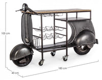 Consolle Bar 183x43x105h cm Scooter Retrò Replica