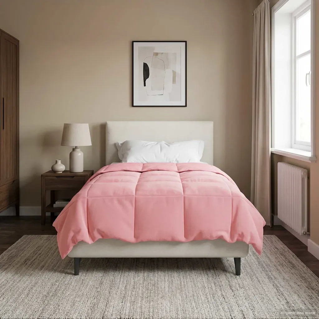 Duvet Estivo Trapuntato Rosa 140 x 220 cm Microfibra