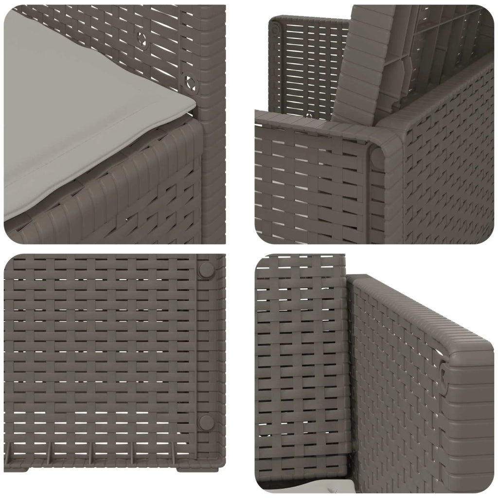 Sedie da pranzo da giardino 2 pcs Grigio Chiaro PP