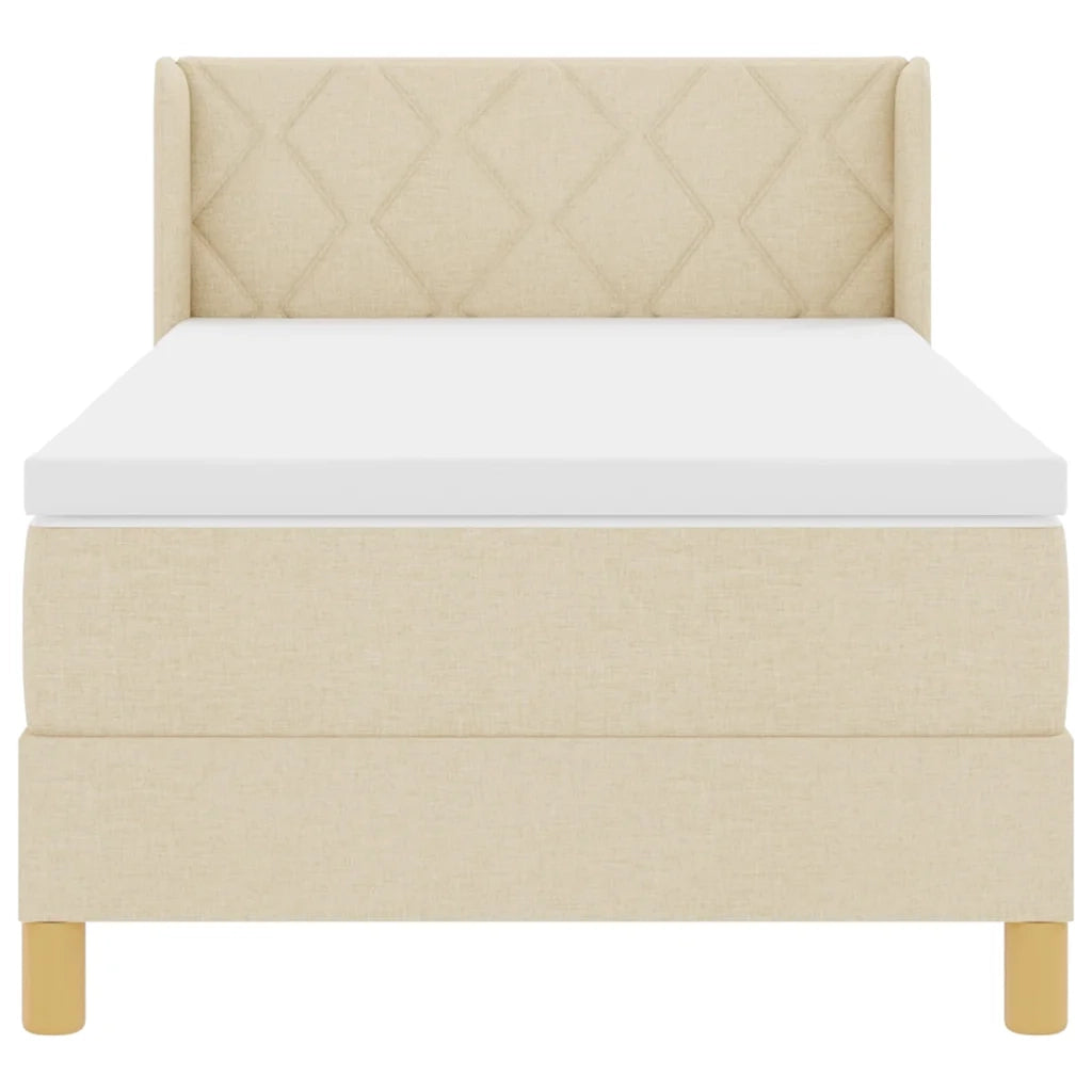 Letto a molle con materasso Crema 200 x 100 cm Poliestere