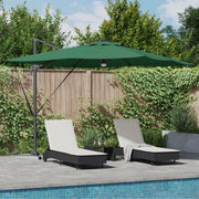 Ombrellone a Sbalzo Roma con LED Verde 286x285x270 cm Alluminio