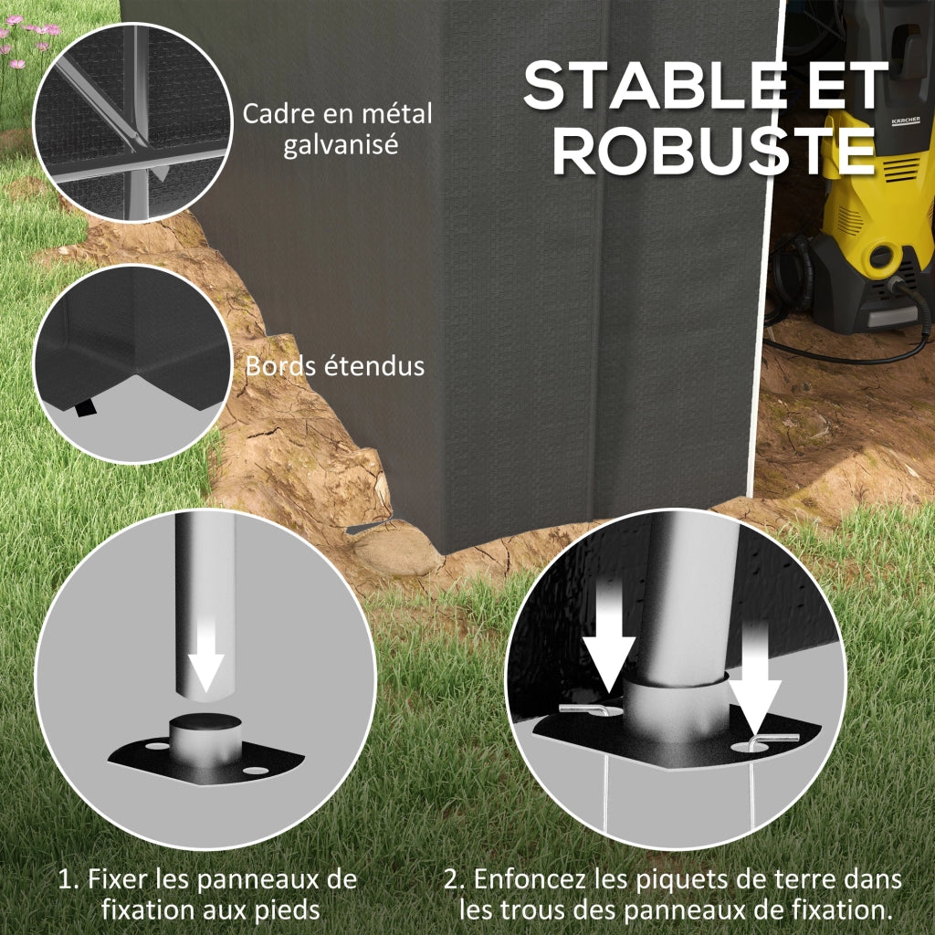 Tenda da giardino garage per bici ¨C zephmum ¨C 240x180x190 cm grigio scuro
