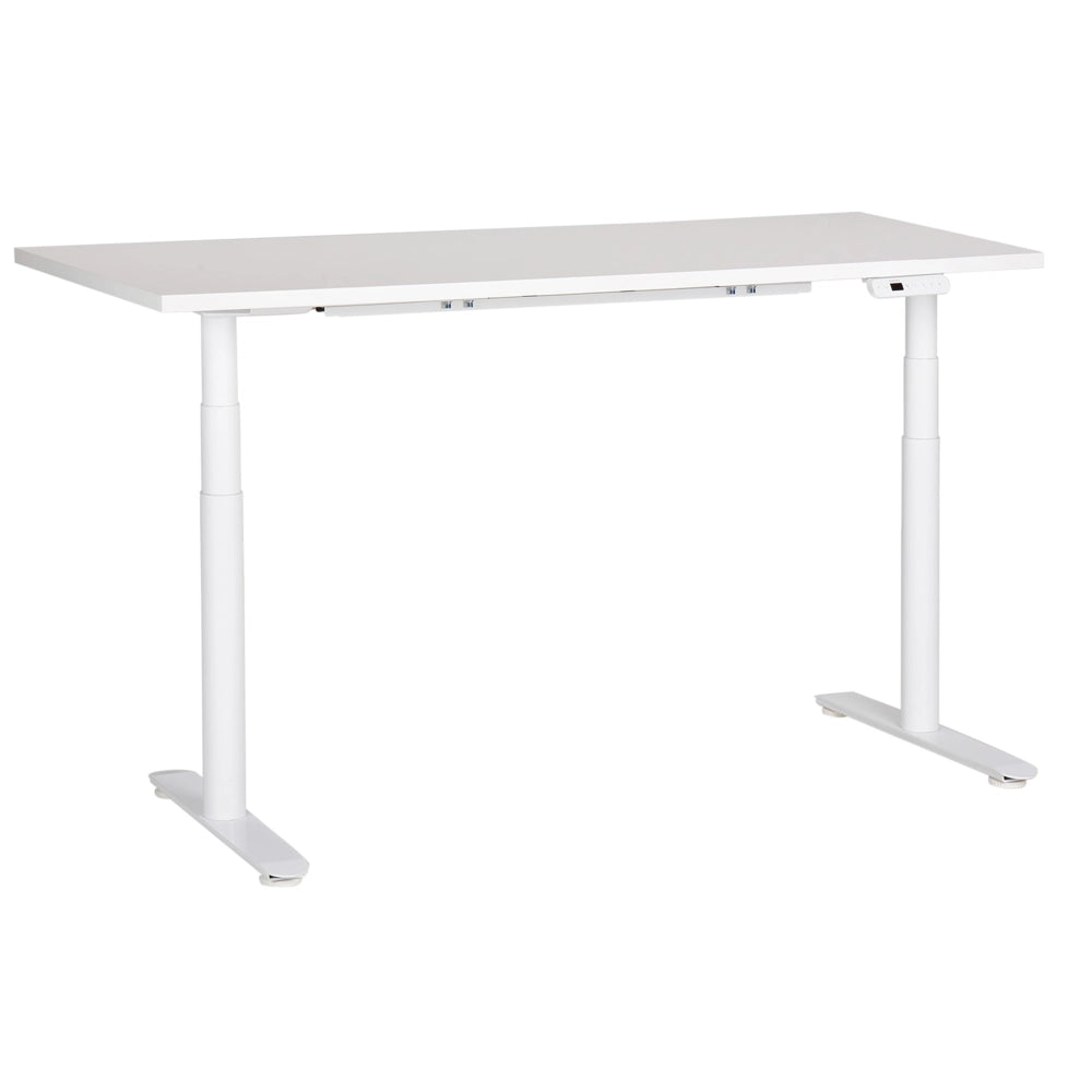 Scrivania regolabile elettricamente bianco 160 x 72 cm Struttura in acciaio verniciato a polvere