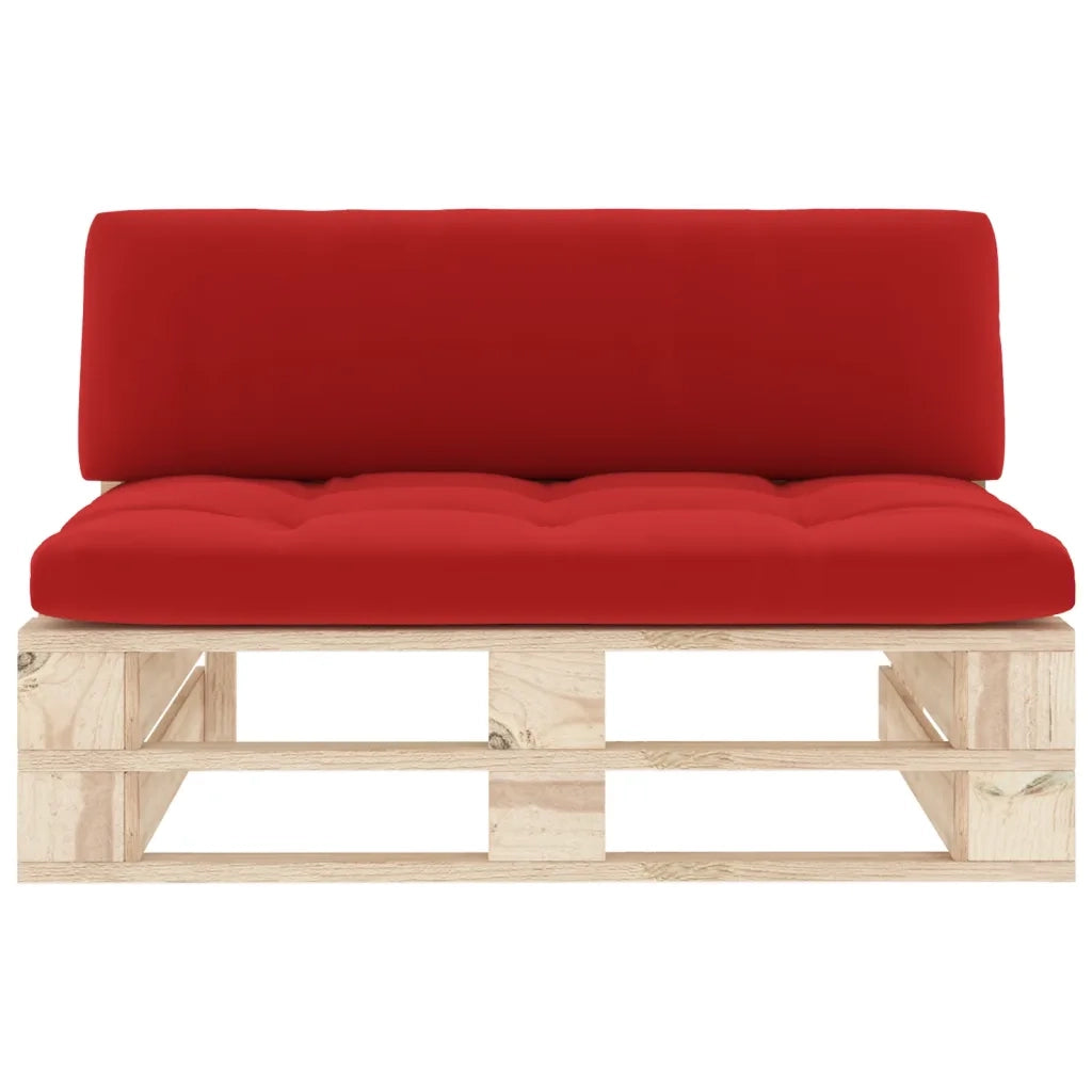 Divano Centrale Giardino su Pallet-Sofa Modulare-Divanetto da esterno in Legno di Pino Impregnato