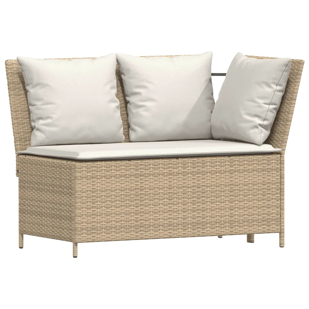 Set da Pranzo da Giardino 4 pz con Cuscini Beige in Polyrattan 4104134