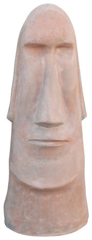 Biscottini Statua Isola di Pasqua invecchiata in terracotta toscana 100% Made in Italy interamente Lavorata a Mano L45xPR40xH132 cm.