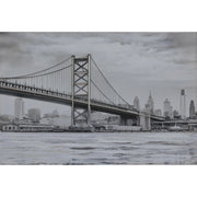 Set di 6 Canvas Con Applicazioni In Metallo Effetto 3d 80x120 Cm Bridge