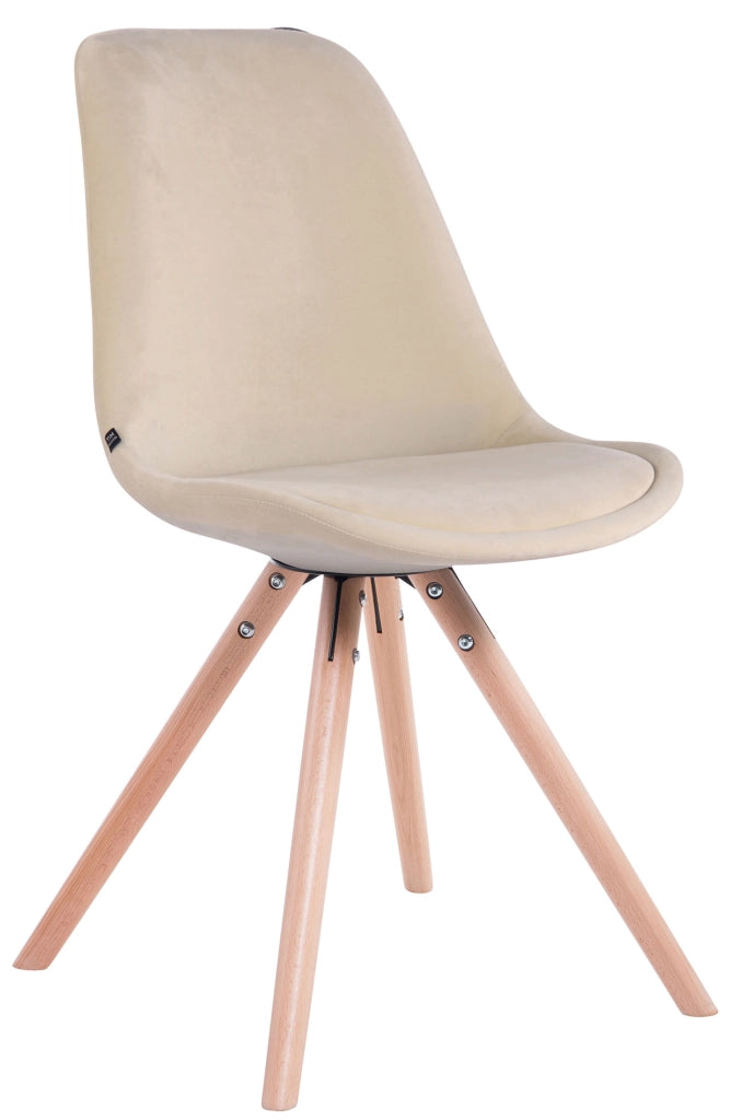 Sedia Toulouse in velluto crema,natura