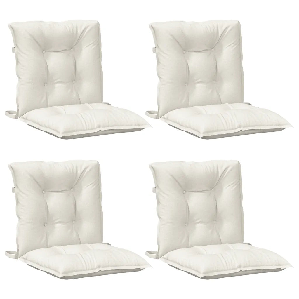 Cuscini Sedia Schiena Bassa 4 pz Crema MÃ©lange 100x50x7 Tessuto