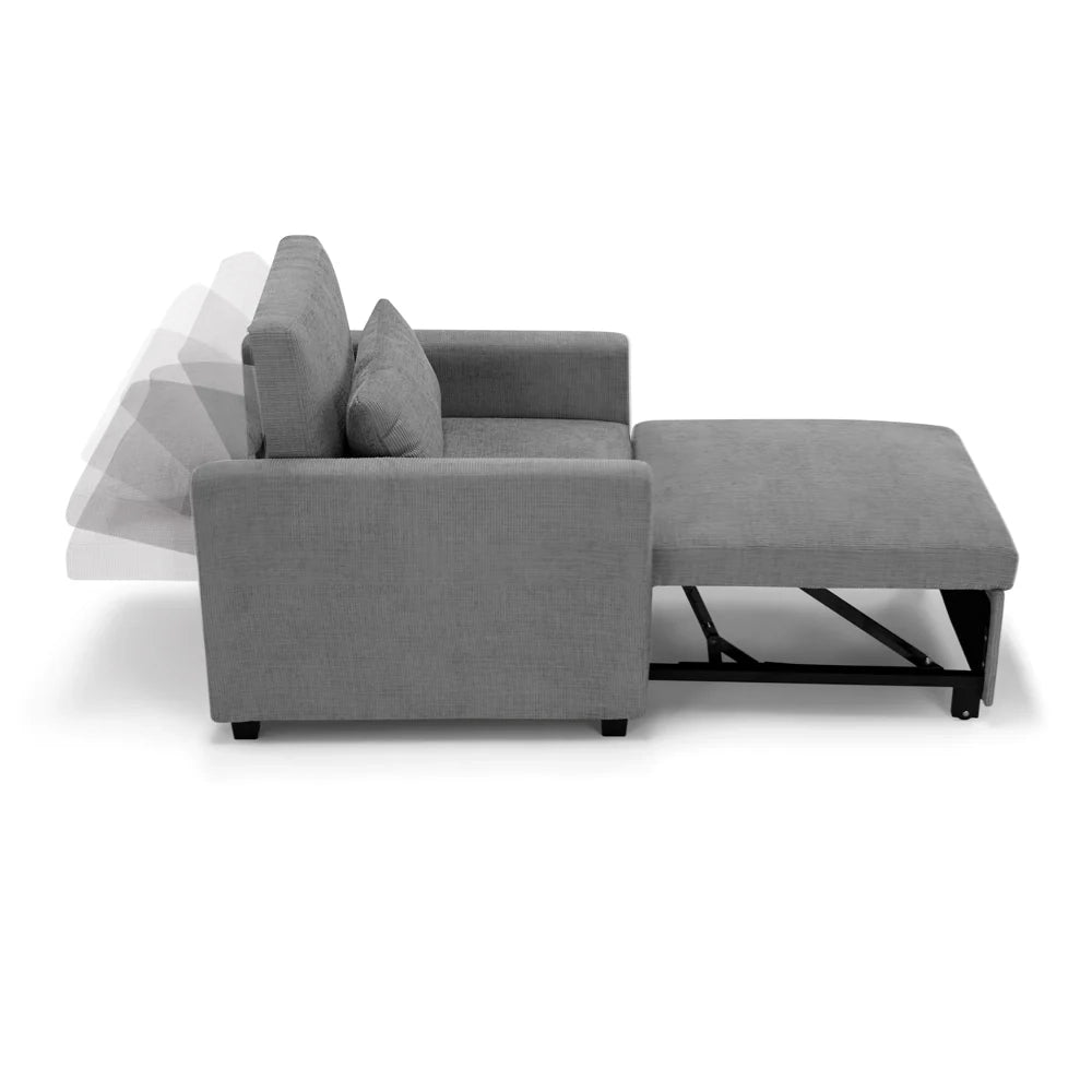 Poltrona letto modello AMALFI con 1 cuscino, massima imbottitura, design adatto per ambienti classici e moderni, colore Grigio