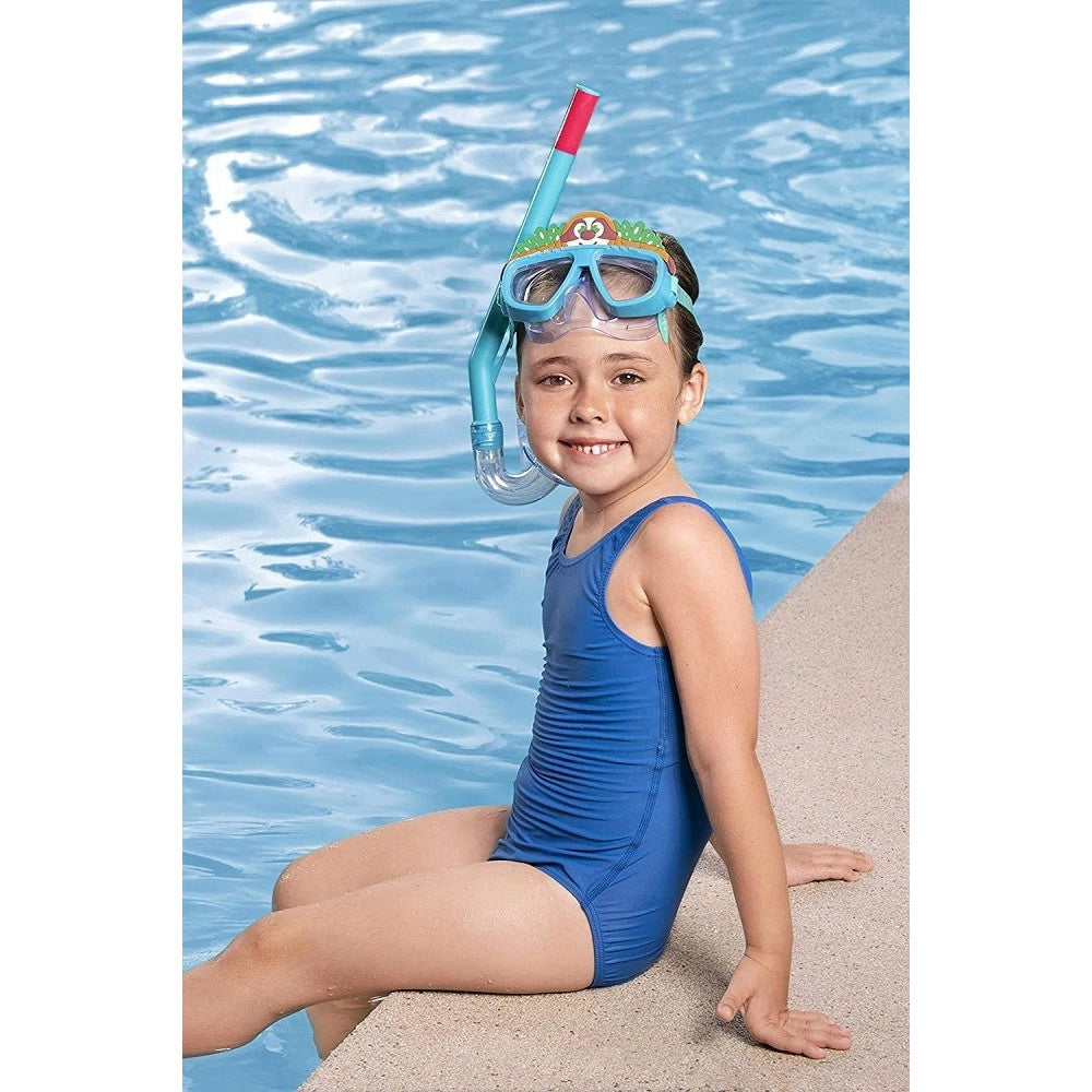 Trade Shop - Maschera Da Snorkeling Con Boccaglio Per Bambini Con Animaletti 3-6+ Anni 24059 -