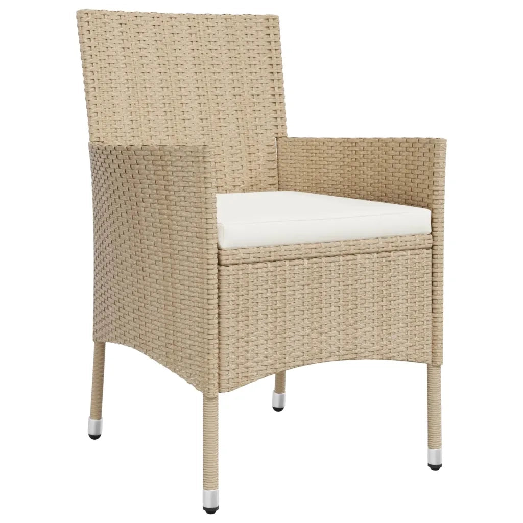 Set da Bistrò da Giardino 3 pz con Cuscini Beige in Polyrattan 3187420