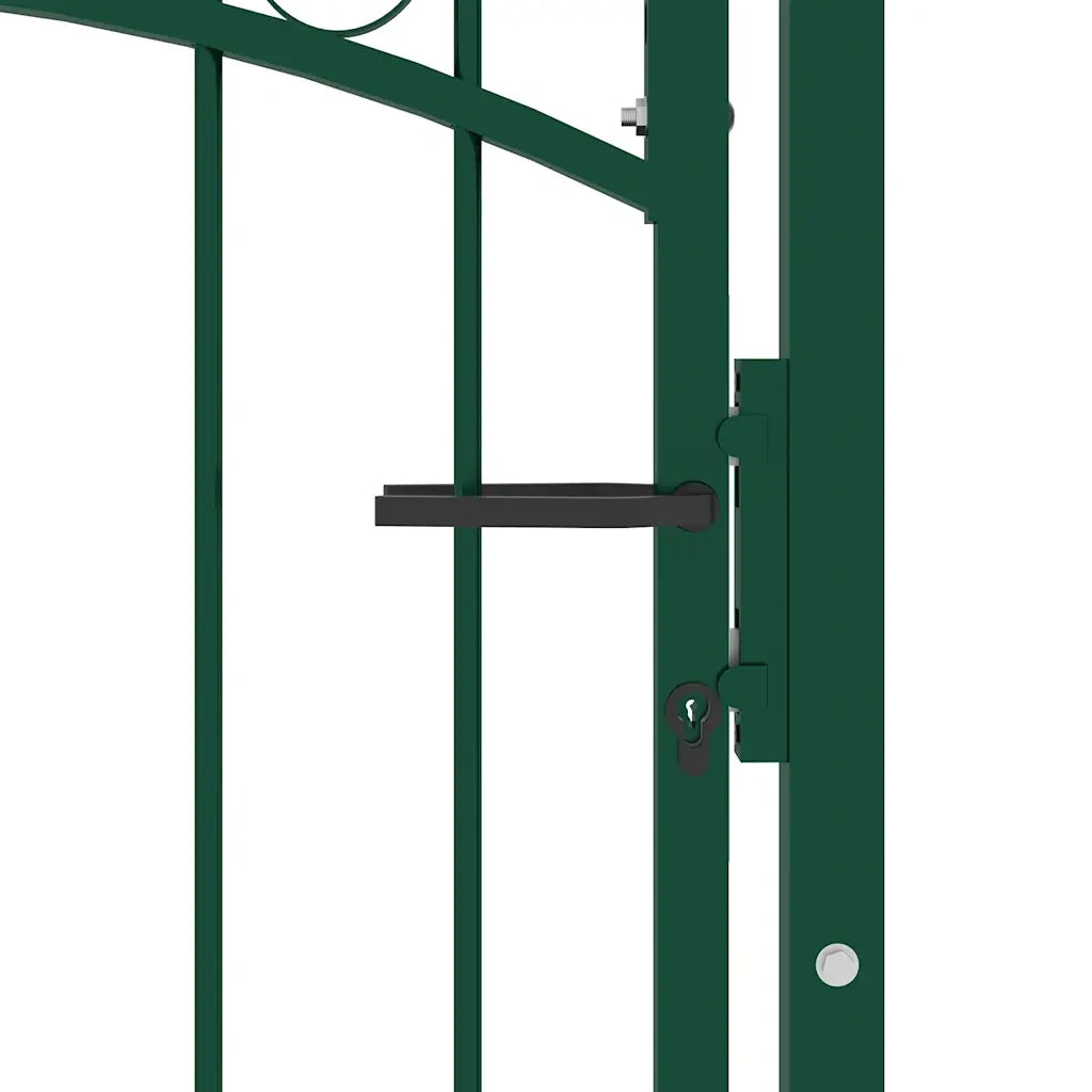 Cancello per Recinzione ad Arco in Acciaio 100x136 cm Verde 146367