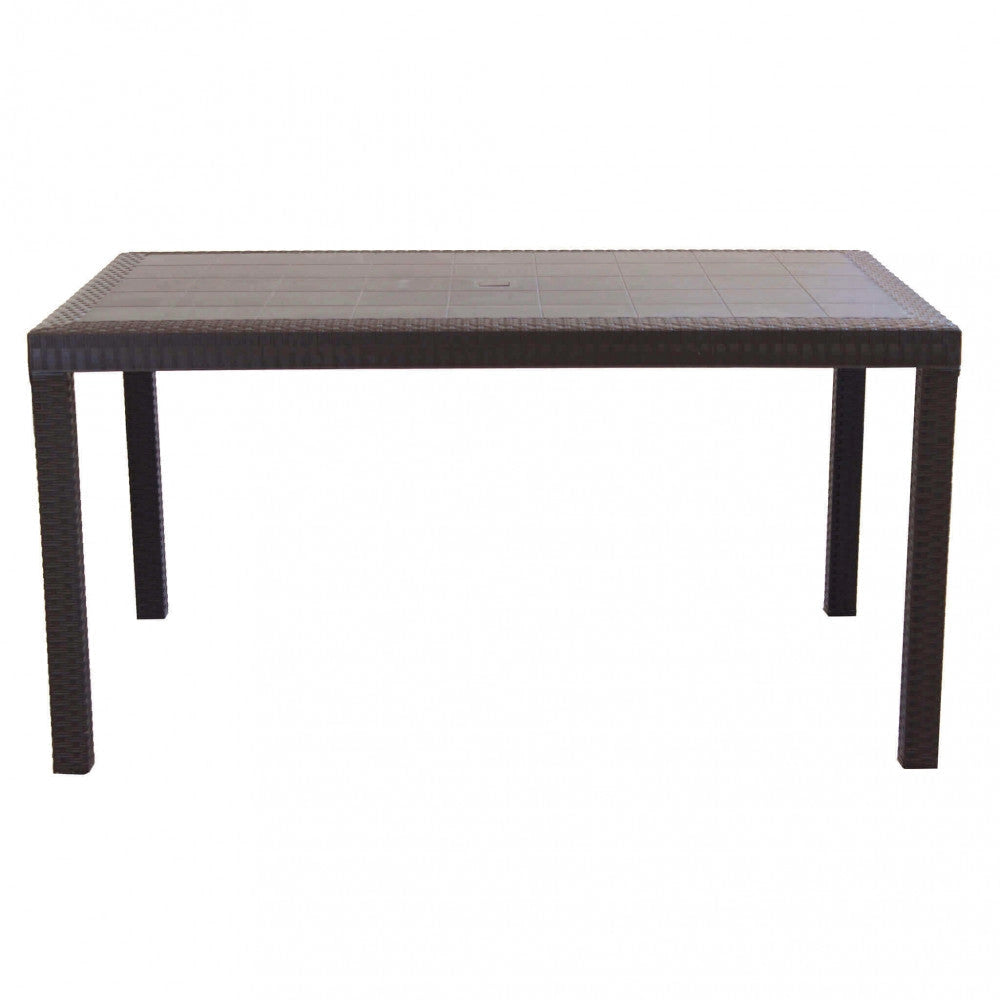 Tavolo Houston 150x90x74 h cm in Wicker Marrone