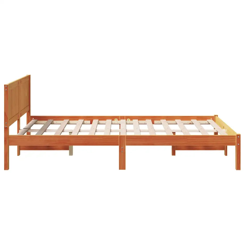 Struttura del letto Marrone 135 x 190 cm Legno massello di pino 872199