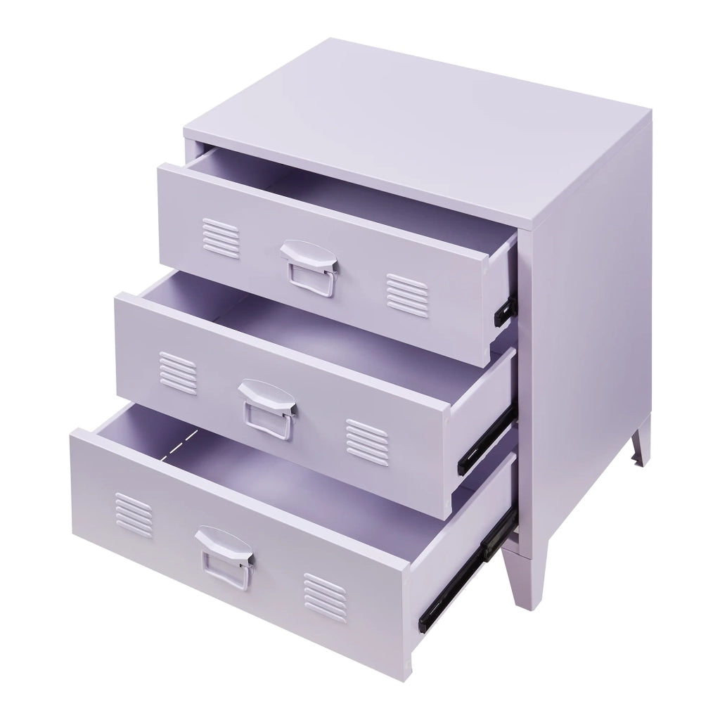 Pratica cassettiera in metallo per ingresso soggiorno o camera da letto con 3 cassetti acciaio 72 x 60 x 40 cm viola 03_0009305