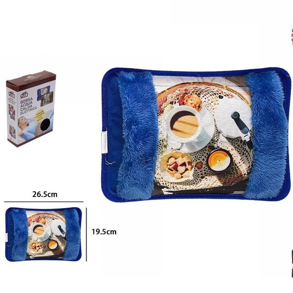 Trade Shop - Borsa Acqua Calda Elettrica Patisserie Con Tasca Scaldamani Vari Colori Fantasie -