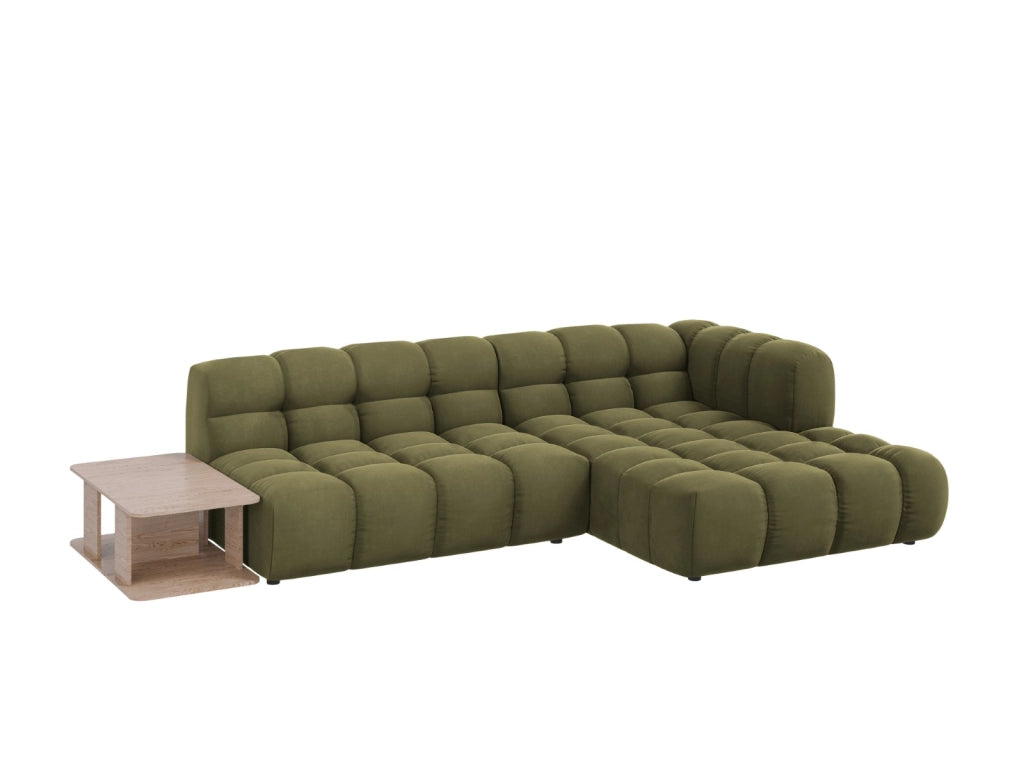 Cosmopolitan Design - Divano angolare modulare destro "Sky" 4 posti in velluto verde chiaro 