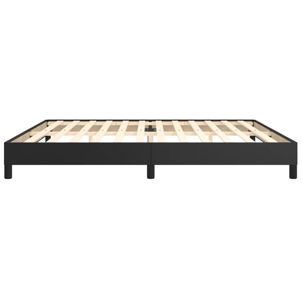 Struttura Letto a Rete a Molle-Giroletto Nero 200x200 cm in Similpelle 306269