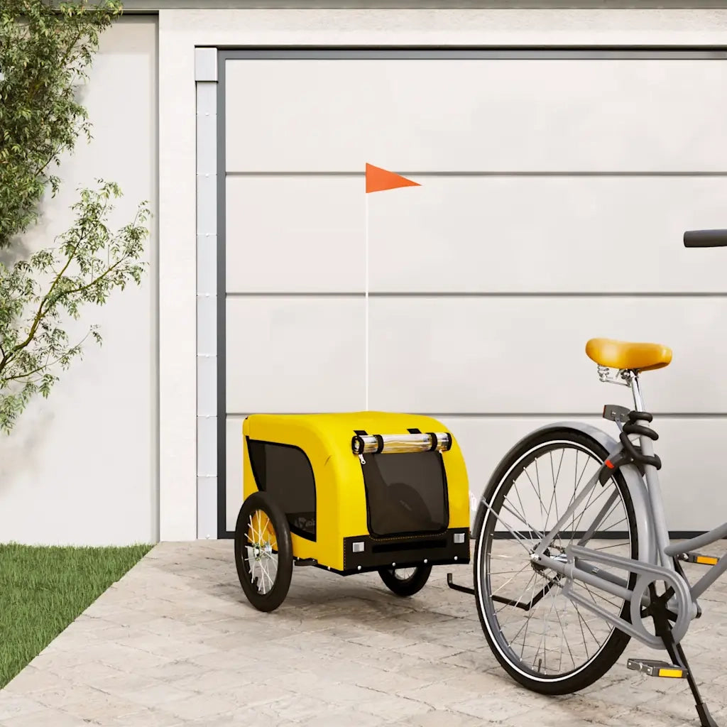 Rimorchio da Bici per Animali Giallo e Nero Oxford e Ferro CFW6484524