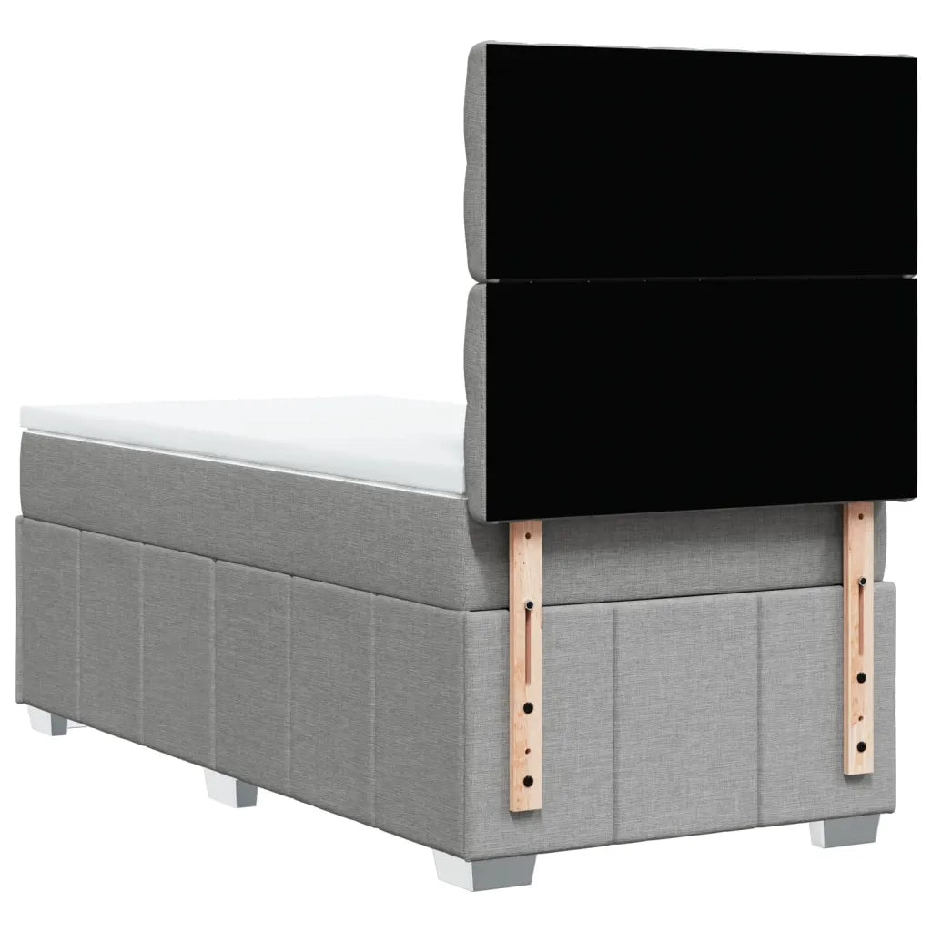 Giroletto a Molle con Materasso Grigio Chiaro 90x200 cm Tessuto 3293858