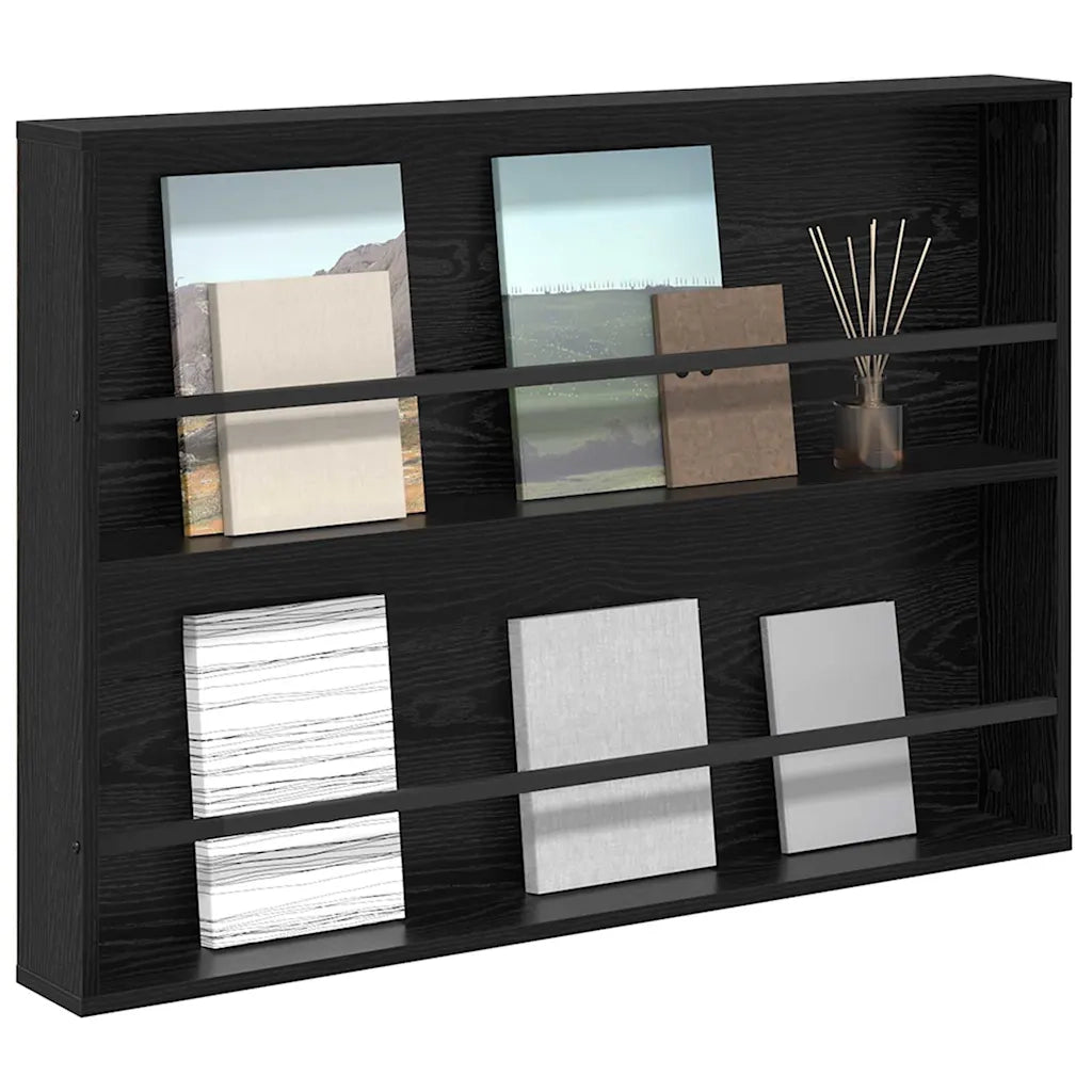 Scaffale per riviste Rovere Nero 100 x 12 x 70 cm CFW2642173