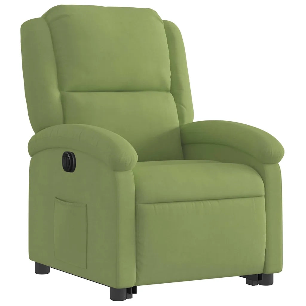 Poltrona Alzapersona Reclinabile Elettrica Verde Chiaro Velluto