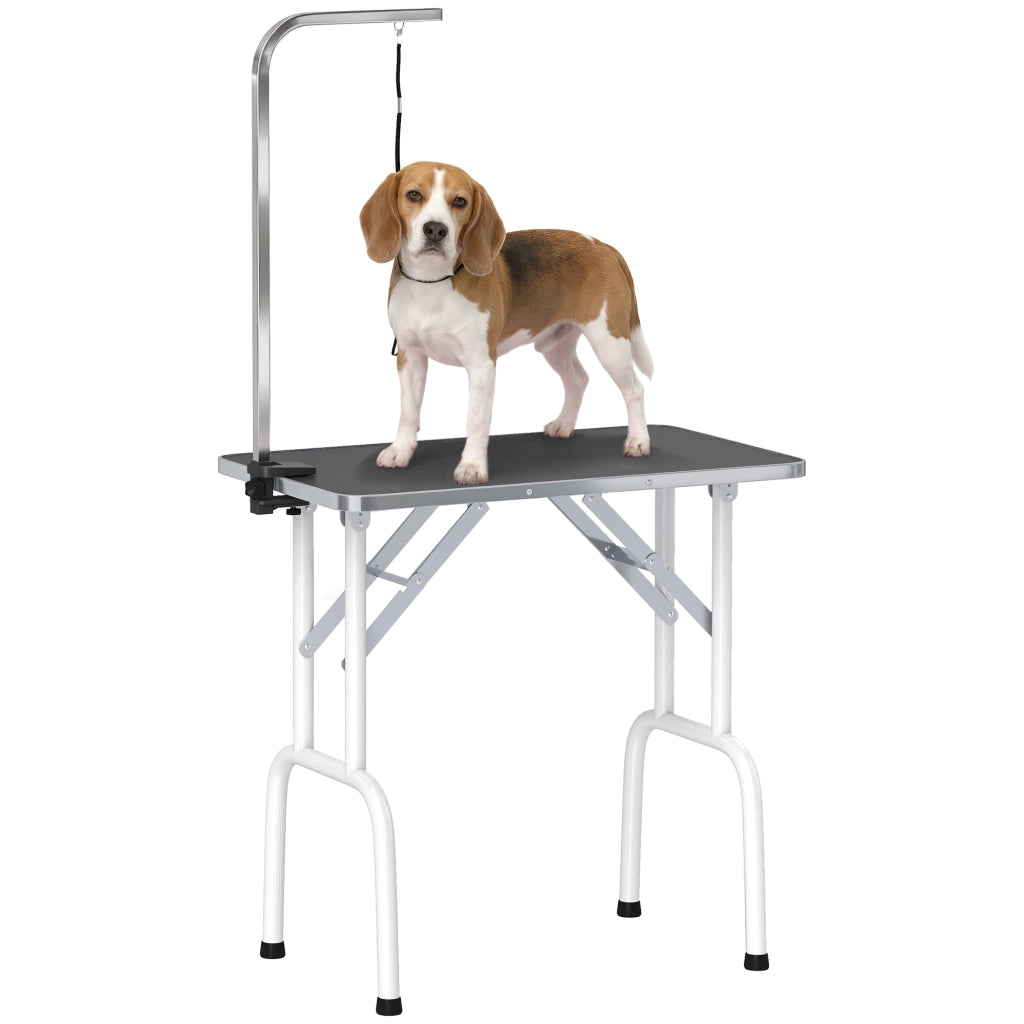 Tavolo da toeletta per cani pieghevole ¨C zephmum ¨C 81x48.5x80 cm nero