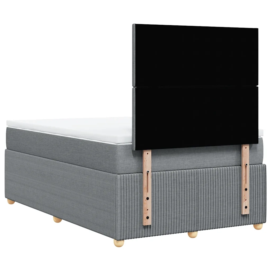Giroletto a Molle con Materasso Grigio Chiaro 120x200cm Tessuto