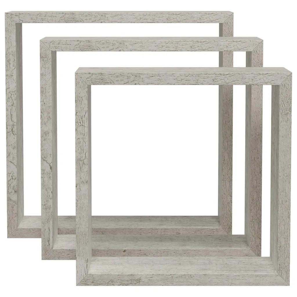 Mensole da Parete a Cubo 3 pz Grigio Cemento cod mxl 33027