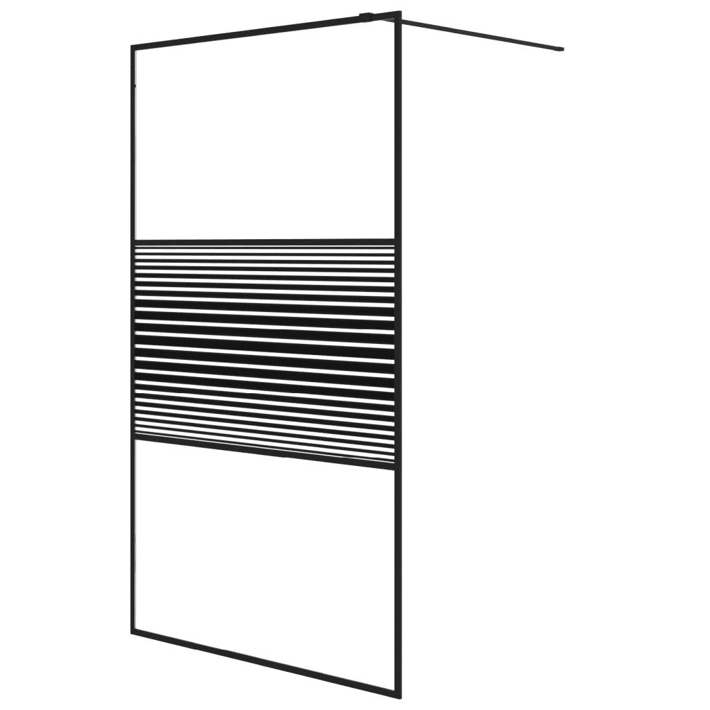Parete Doccia Walk in Nero 115x195 cm Vetro Trasparente ESG 152148