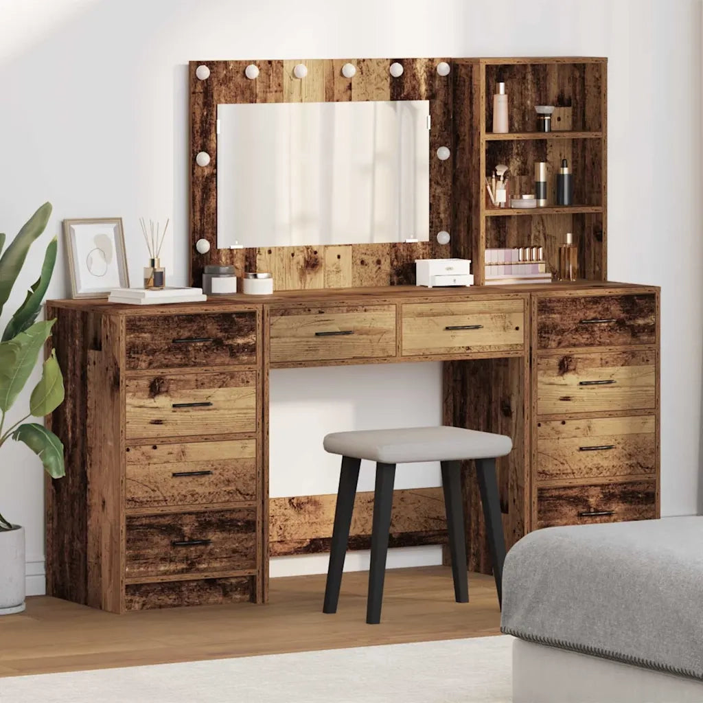Tavolo da Trucco con cassetto 3 pcs Marrone 40 x 41 x 135 cm 3334216