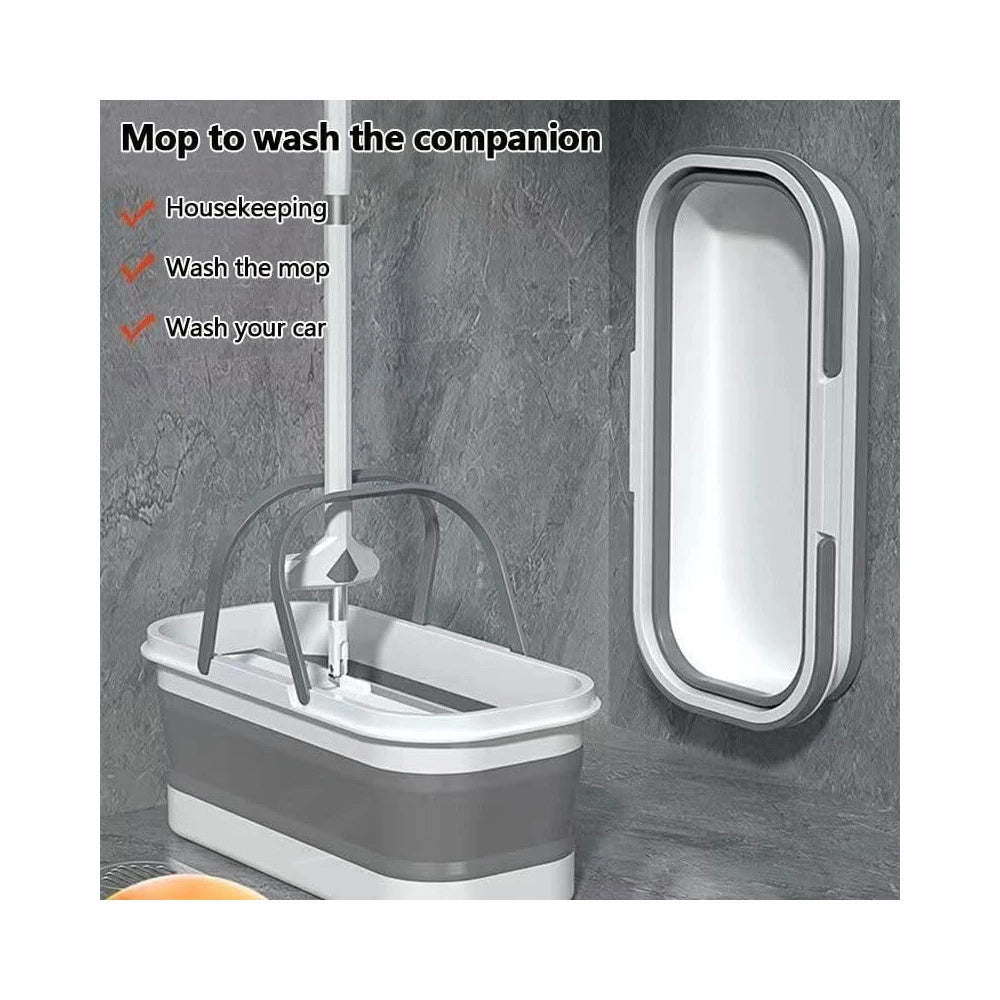 Trade Shop - Secchio Bacinella Pieghevole Richiudibile Salvaspazio Cestino Rettangolare 46cm -