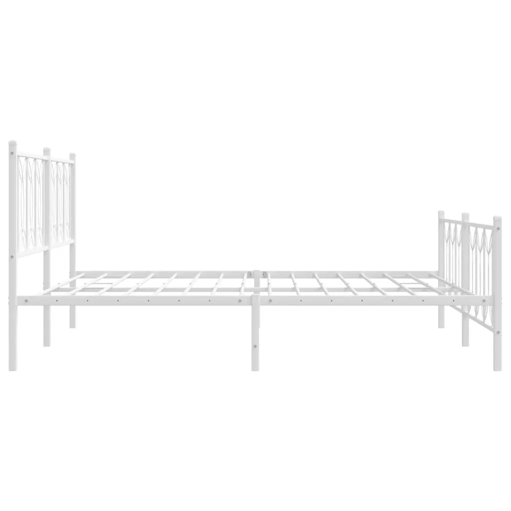 Giroletto con Testiera e Pediera-Struttura Letto Metallo Bianco 183x213 cm 895354