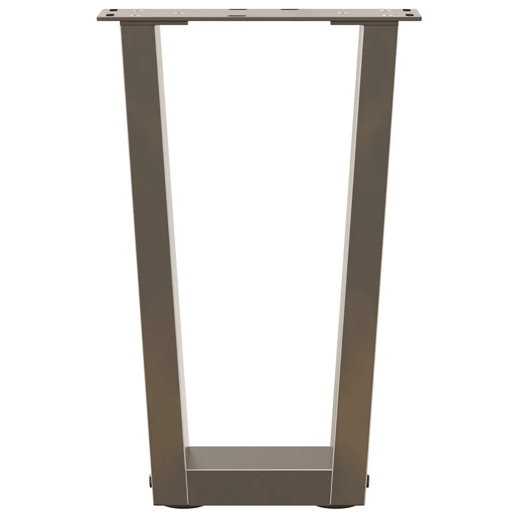 Gambe per Tavolino da CaffÃ¨ a Forma di V 2 pz Acciaio Naturale 38x(42-43,3) cm Acciaio