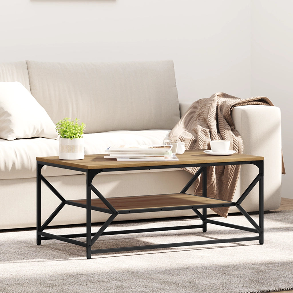 Tavolino da caffÃ¨  con piano in Rovere Artigianale 90x50x40 cm in Legno Ingenerizzato