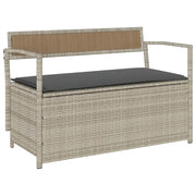 Panchina Portaoggetti da Giardino | Panca da Giardino con Cuscino in Polyrattan