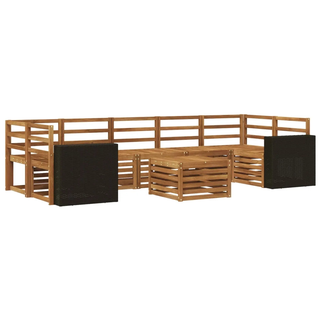 Set di divani da esterno 8 pz Naturale Legno di Acacia Massello 3384150