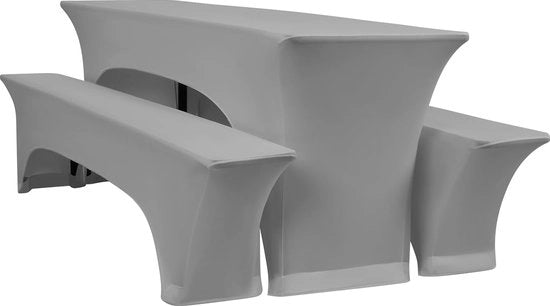 Set di 3 coppe elastiche per tavolo, tovaglie per tavolo e sedute in stoffa leggera, larghezza tavolo 70 cm, set di tavola per ombrellone 220 x 70 x 70 cm per arredamento esterno di tavolate e sedute esterne (3 confezioni)