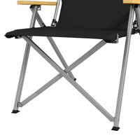 Sedia da Campeggio Pieghevole 74x59,5x98 cm con Schienale Regolabile in Alluminio e Poliestere Nero