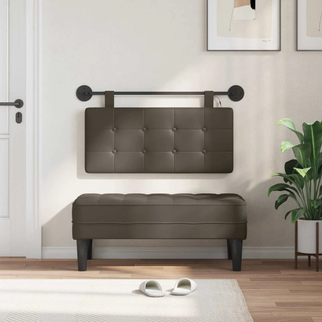 Testiera | Testata sospesa Con luce LED Grigio Similpelle