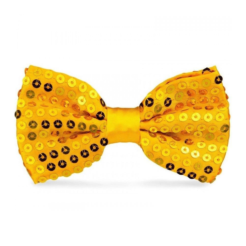 Trade Shop - Papillon Paillettes Giallo Teatro Paillette Raso Cravattino Farfallino Cravatta -